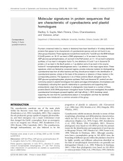 Molecular signatures in protein sequences that are characteristic of