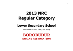 2013 NRC Regular Category BOROBUDUR