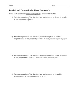 Parallel and Perpendicular Lines Homework