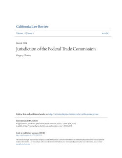 Jurisdiction of the Federal Trade Commission