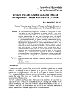Estimate of Equilibrium Real Exchange Rate and Misalignment of