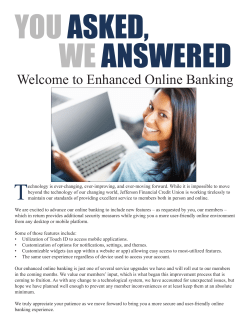 Enhanced Online Banking - Jefferson Financial Credit Union