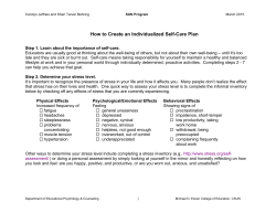 How to Create an Individualized Self-Care Plan
