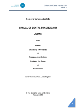 MANUAL OF DENTAL PRACTICE 2014 Austria