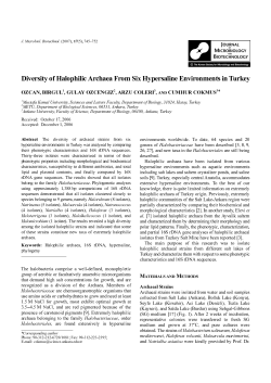 Diversity of Halophilic Archaea From Six Hypersaline Environments