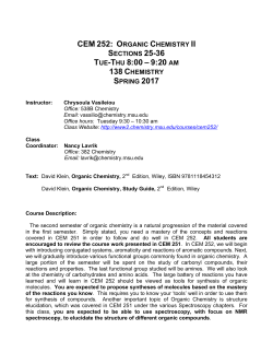 Syllabus, CEM252, SS2017