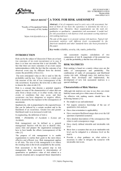A TOOL FOR RISK ASSESSMENT
