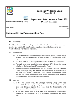 Sustainability and Transformation Plan