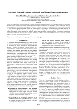 Automatic Corpus Extension for Data