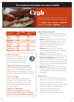 Nutritional Factsheet &ndash; Crab - Shellfish Association of Great Britain