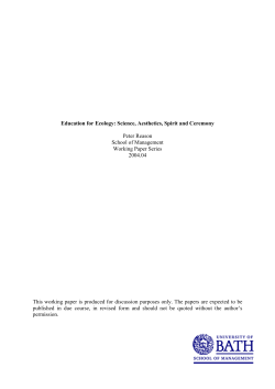 Education for Ecology: Science, Aesthetics, Spirit