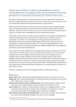 Ostrom meets Polanyi: A talk on commodification and de