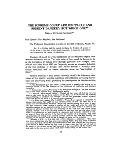 Miriam Defensor Santiago - The SC Applies Clear and Present Danger