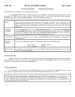 Spring Exam 4 - Chemistry
