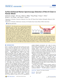 Surface-Enhanced Raman Spectroscopy Detection of Ricin