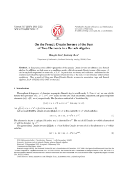 On the Pseudo Drazin Inverse of the Sum of Two Elements - PMF-a