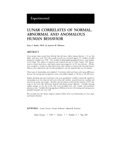 LUNAR CORRELATES OF NORMAL, ABNORMAL AND