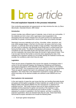 Fire and explosion hazards in the process industries