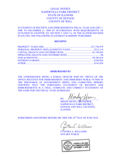 Annual Treasurer`s Report - Naperville Park District