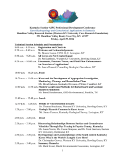 Kentucky Section-AIPG Professional Development Conference Karst