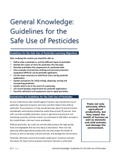 Guidelines for the Safe Use of Pesticides