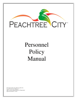 Personnel Policy Manual