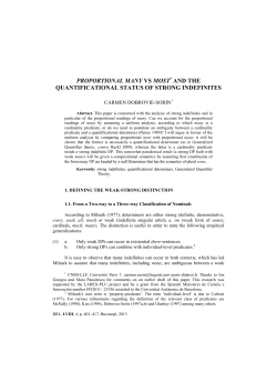 proportional many vs most* and the quantificational status