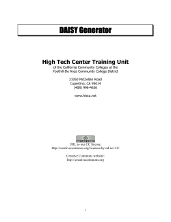 DAISY Production Manual - High Tech Center Training Unit