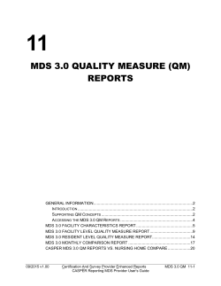 MDS 3.0 QUALITY MEASURE