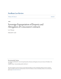 Sovereign Expropriation of Property and Abrogation of Concession