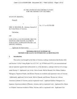 AZ memo in support of motion to intervene - ACLU-NCA