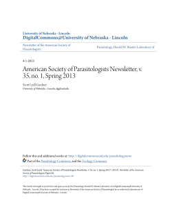 American Society of Parasitologists Newsletter, v. 35, no. 1, Spring