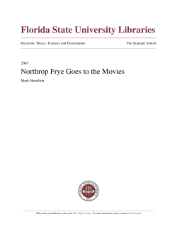 Northrop Frye Goes to the Movies - DigiNole!