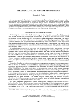 IRRATIONALITY AND POPULAR ARCHAEOLOGY