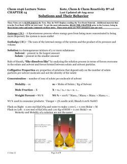 Chem 1046 Lecture Ch 14 Solutions and Their Behavior 25