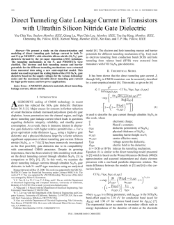 Direct tunneling gate leakage current in transistors with ultrathin