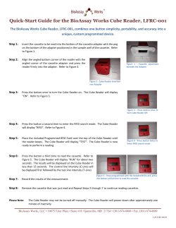 Quick-Start Guide for the BioAssay Works Cube Reader, LFRC-001