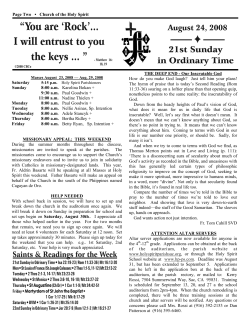 Page Two • Church of the Holy Spirit THE DEEP