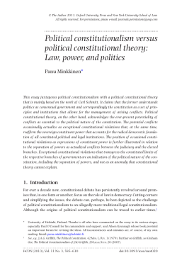 Political constitutionalism versus political