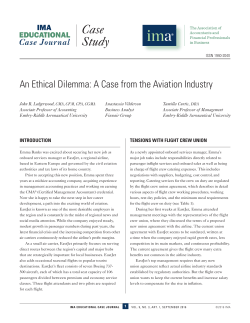 An Ethical Dilemma: A Case from the Aviation Industry