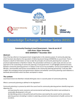 Community Panning in Local Government &ndash; how do we do it? Colin