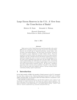 Large Excess Reserves in the US - Federal Reserve Bank of Chicago