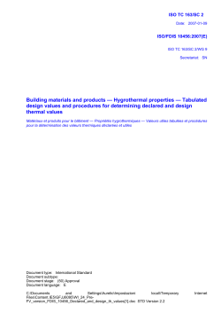 Building materials and products &mdash; Hygrothermal