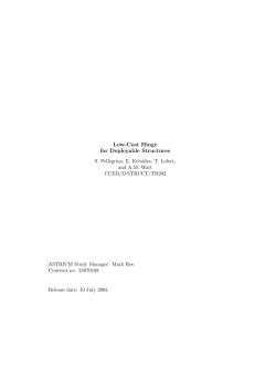 Low-Cost Hinge for Deployable Structures