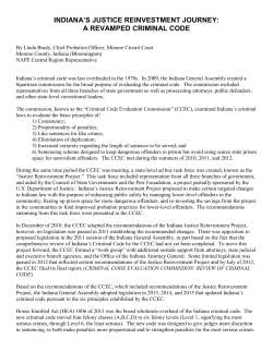 indiana`s justice reinvestment journey: a revamped criminal