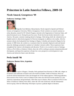 Princeton in Latin America Fellows, 2009-10
