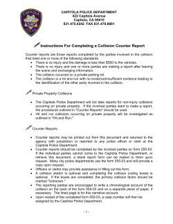Non-injury Collision Counter Report Instructions