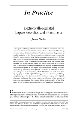 Electronically-Mediated Dispute Resolution and E