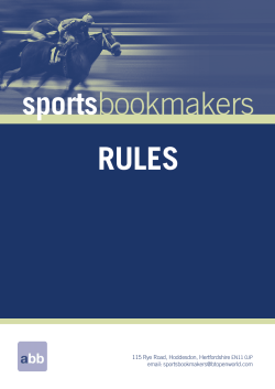 Rules - Sports Bookmakers