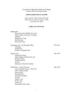 AMBASSADOR MOLLY RAISER - Association for Diplomatic